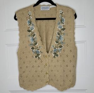Jantzen Classics embroidered knit cardigan.